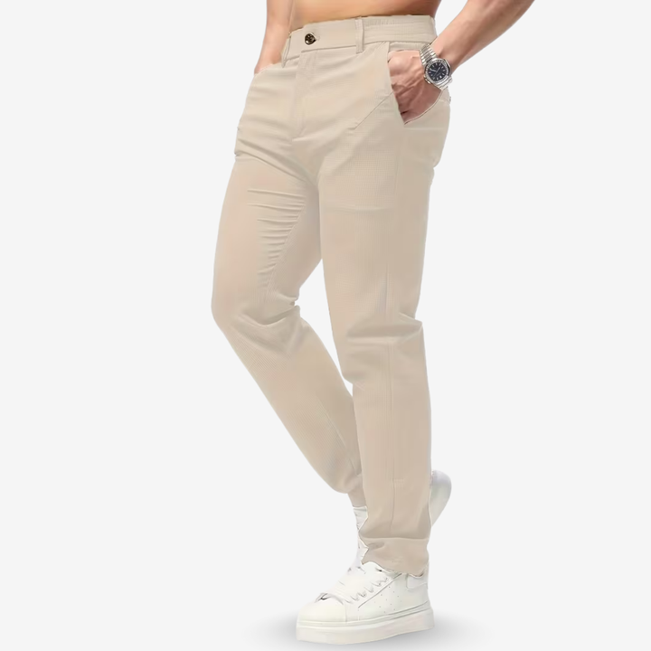 AURELLA | Men’s Cotton-Twill Casual Pants – Regular Fit