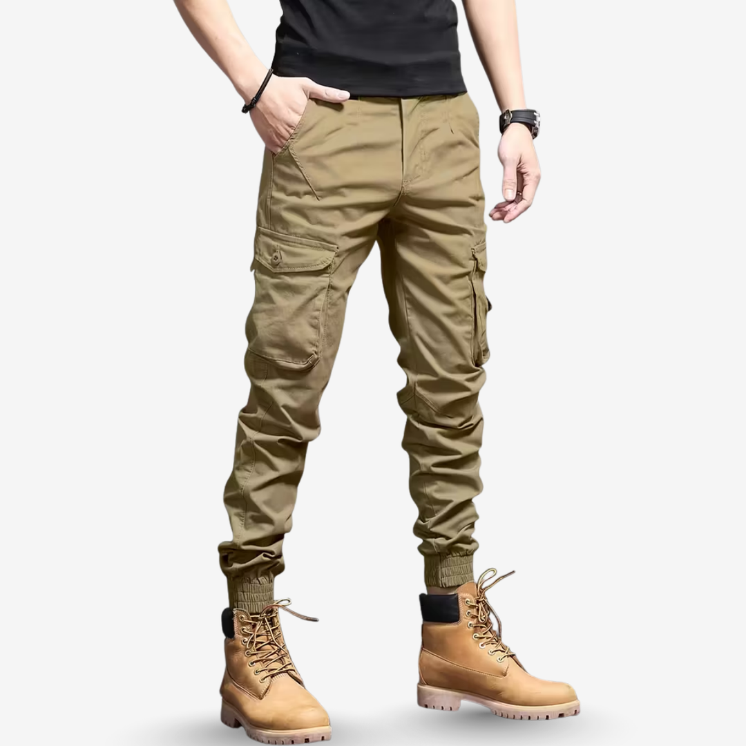 AURELLA | Men’s Nylon Cargo Jogger Pants – Multi Pockets