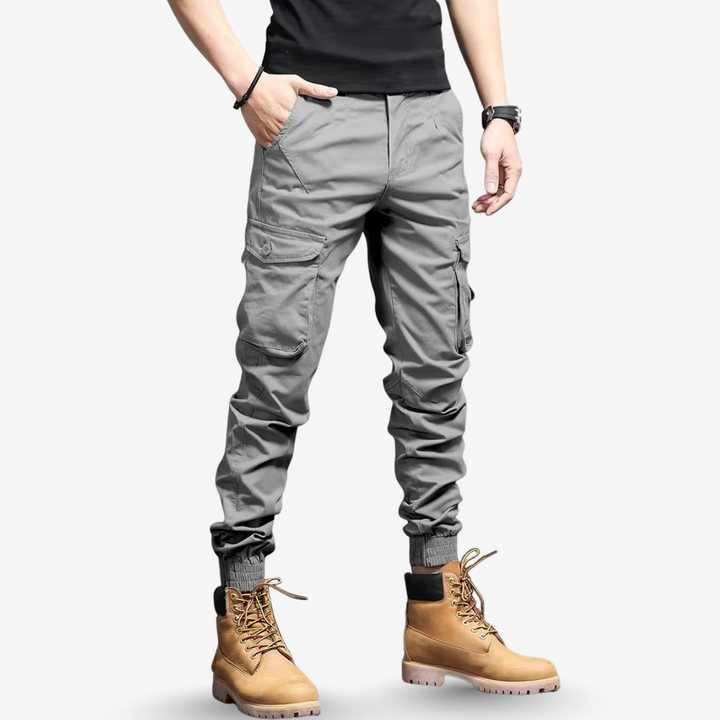 AURELLA | Men’s Nylon Cargo Jogger Pants – Multi Pockets
