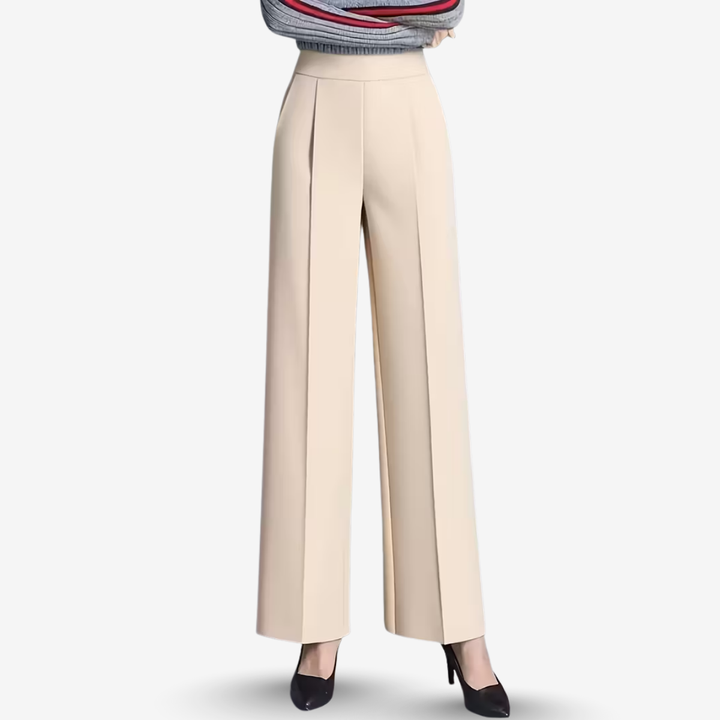 AURELLA | Women’s Viscose-Blend Wide-Leg Trousers – High-Waist Loose Fit