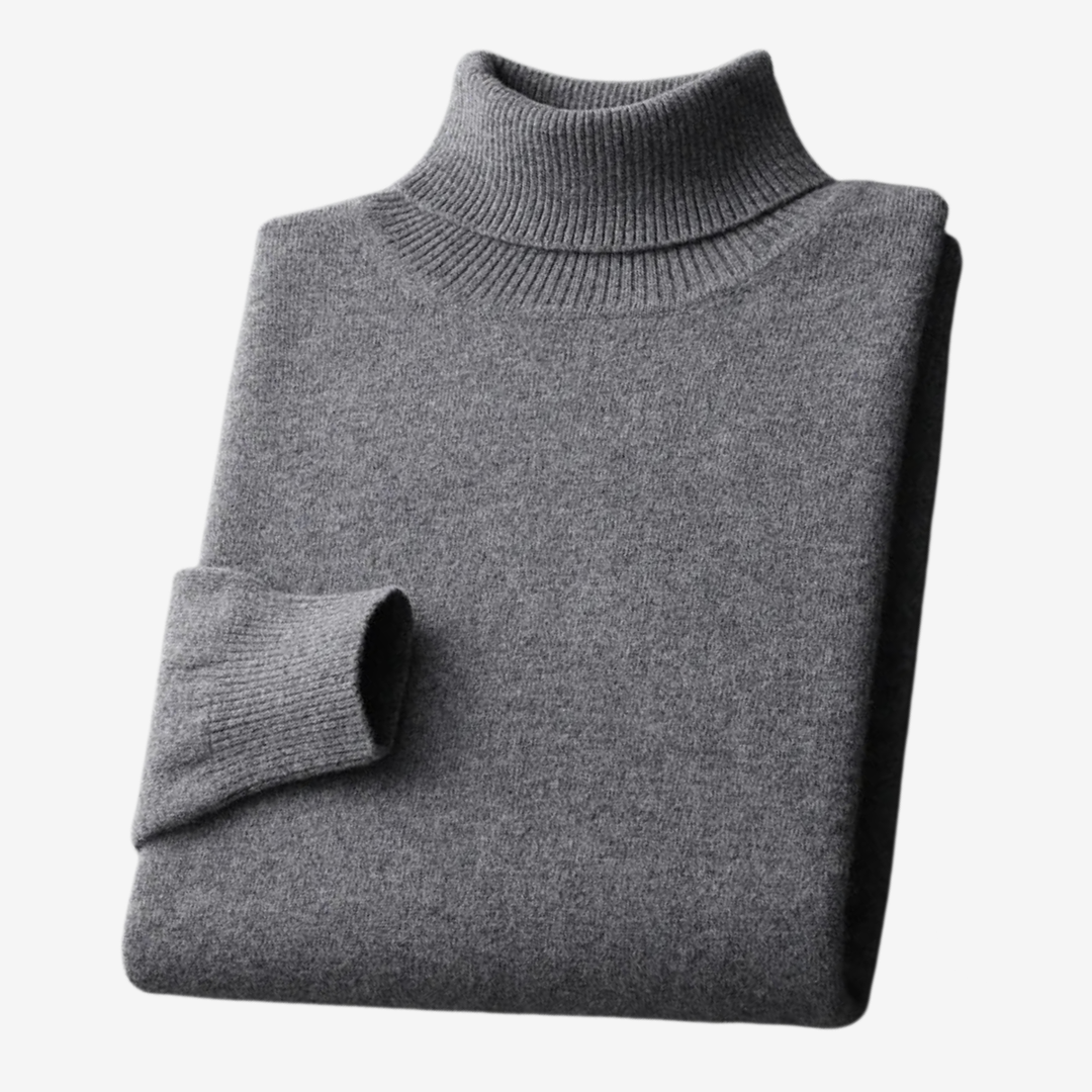 AURELLA | Men’s Cashmere Turtleneck Sweater – Soft Knit Pullover