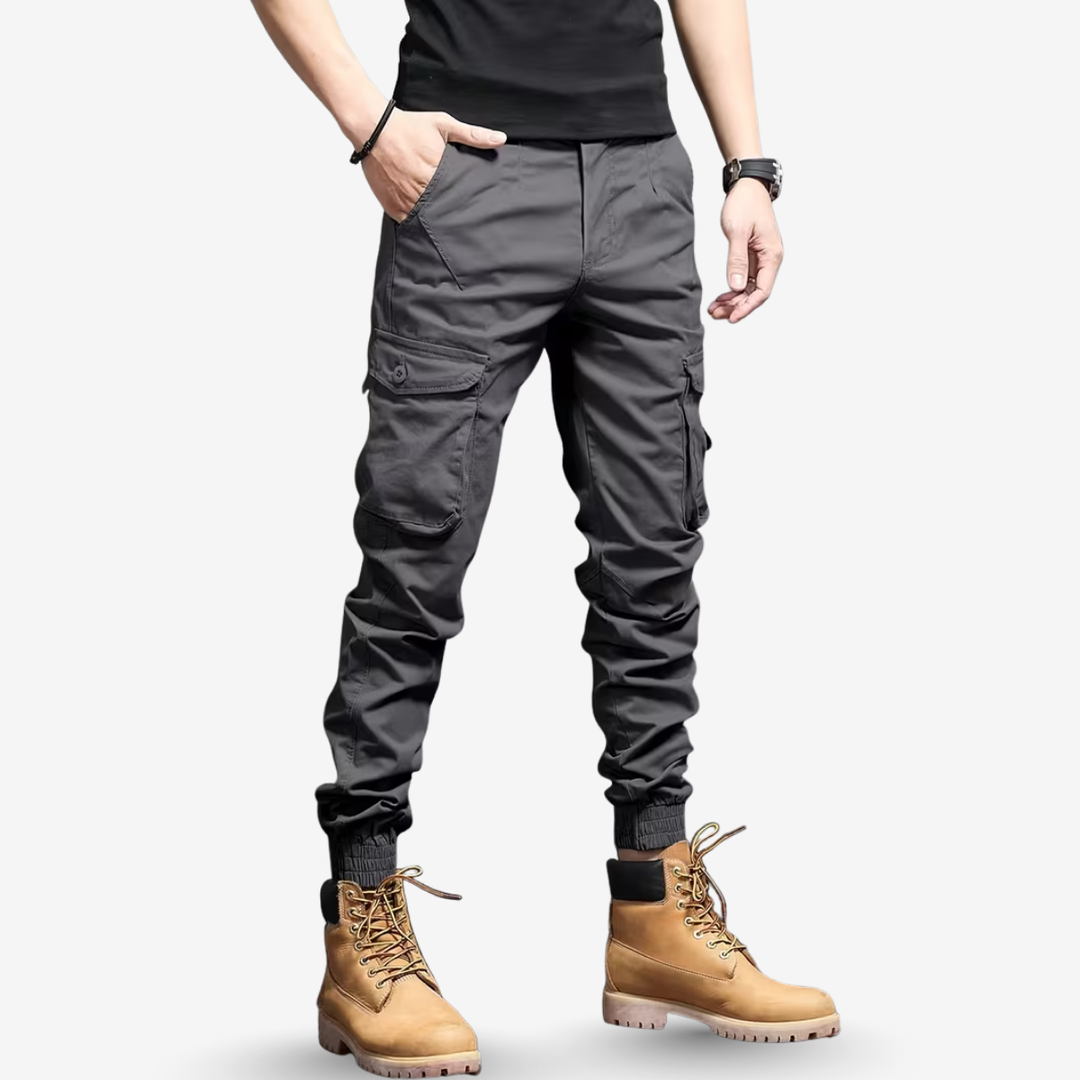 AURELLA | Men’s Nylon Cargo Jogger Pants – Multi Pockets