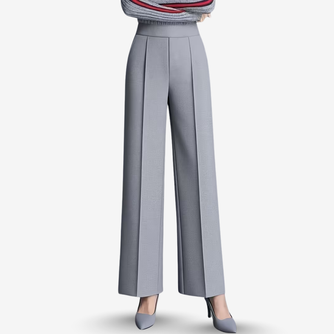 AURELLA | Women’s Viscose-Blend Wide-Leg Trousers – High-Waist Loose Fit