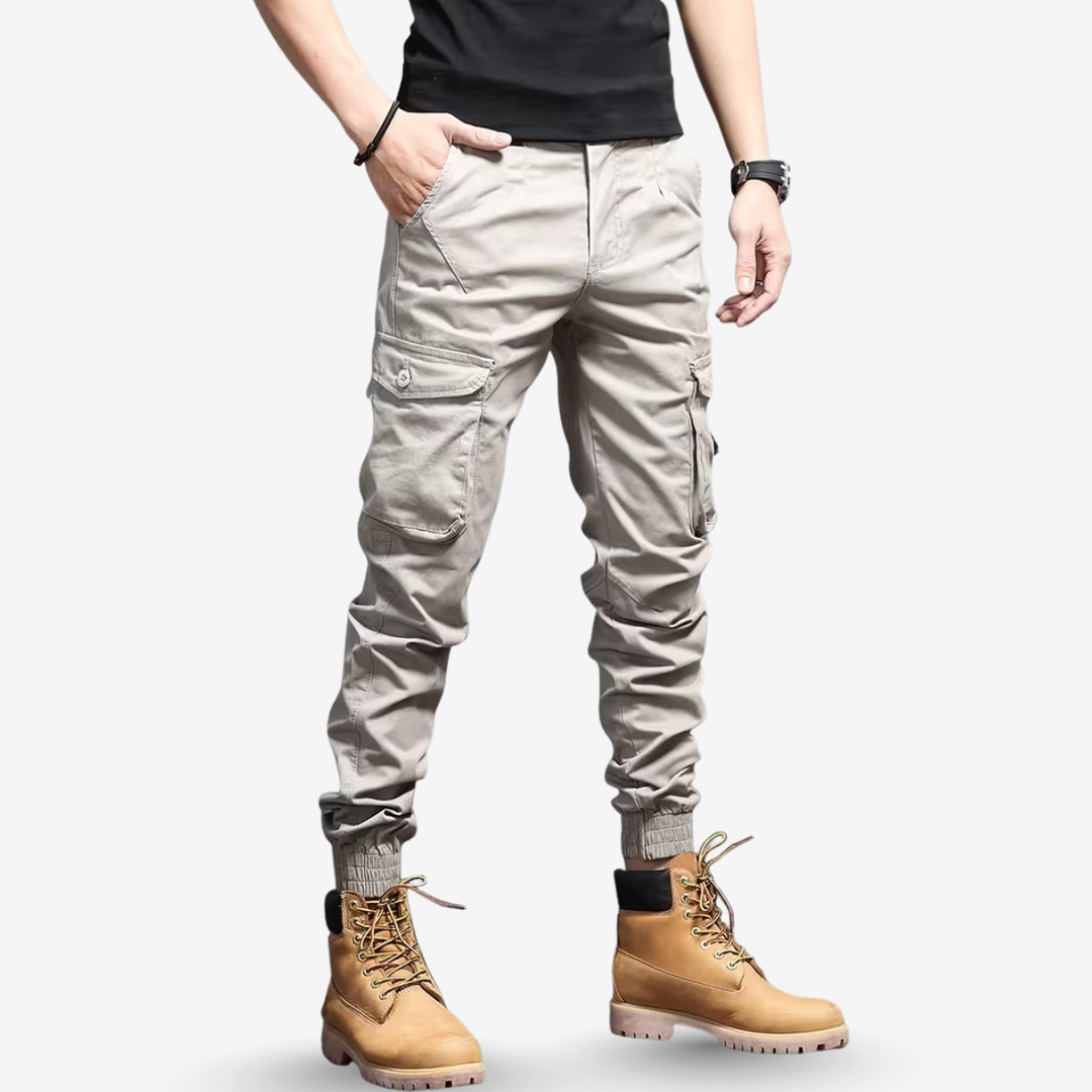 AURELLA | Men’s Nylon Cargo Jogger Pants – Multi Pockets