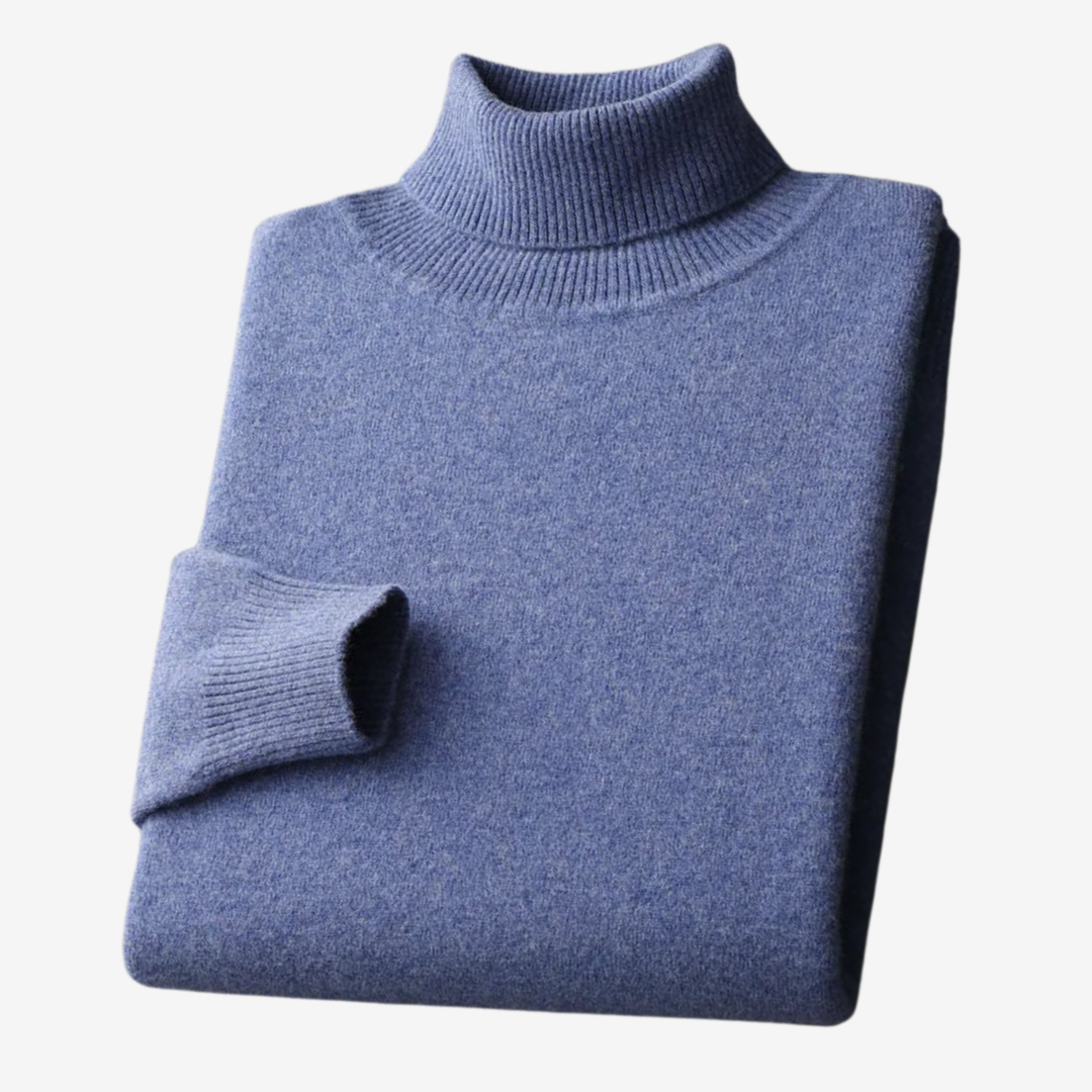 AURELLA | Men’s Cashmere Turtleneck Sweater – Soft Knit Pullover