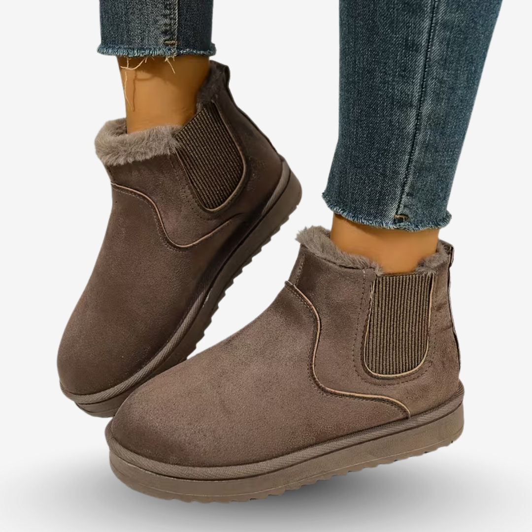 AURELLA | Women’s Faux-Suede Ankle Boots – Slip-On Comfort