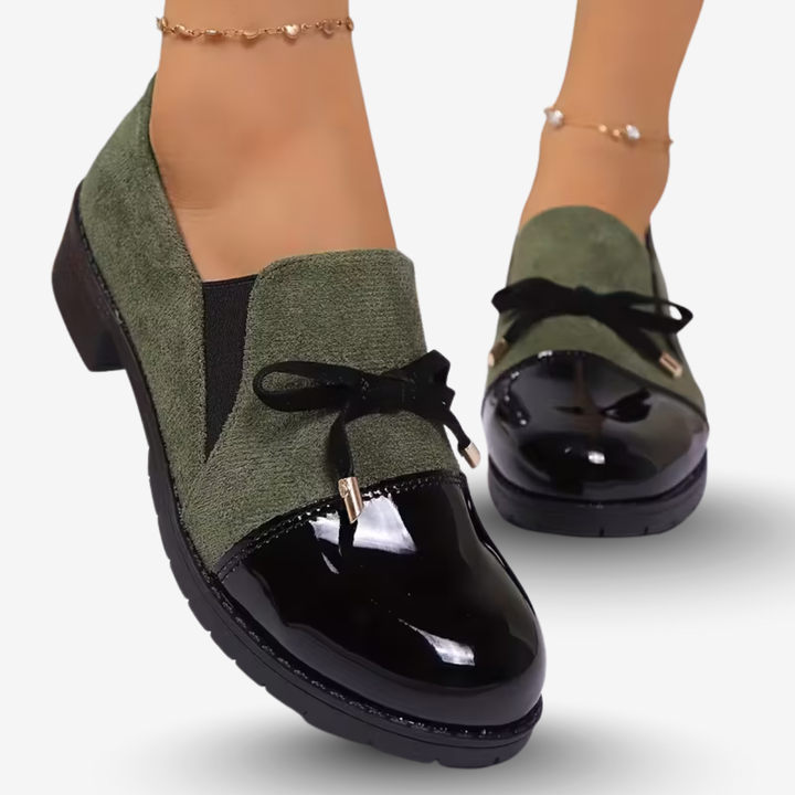 AURELLA | Women’s Soft-Woven Slip-On Loafers – Bow Accent