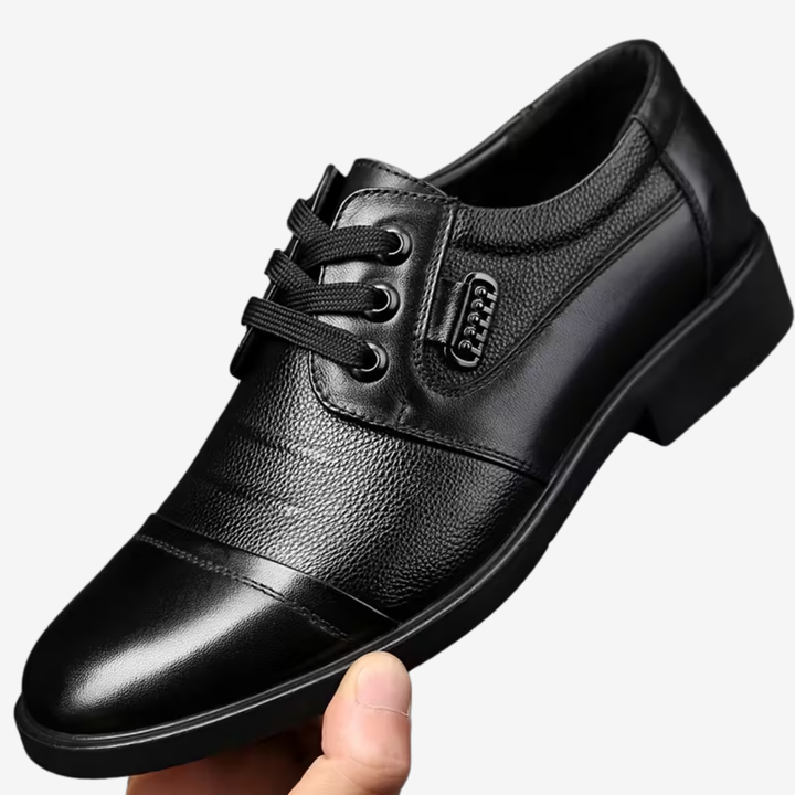AURELLA | Men’s Faux Leather Derby Shoes – Classic Lace-Up