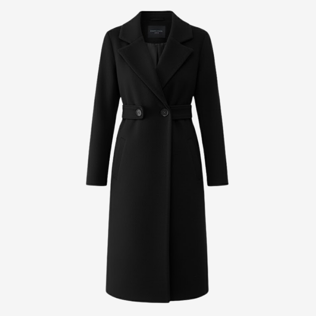 AURELLA | Women’s Elegant Wool Coat – Belted A-Line Warmth