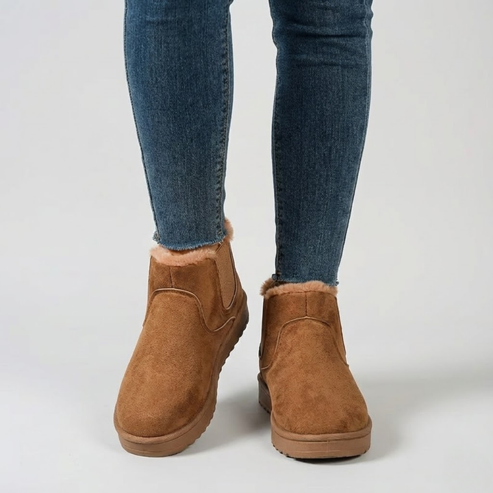 AURELLA | Women’s Faux-Suede Ankle Boots – Slip-On Comfort