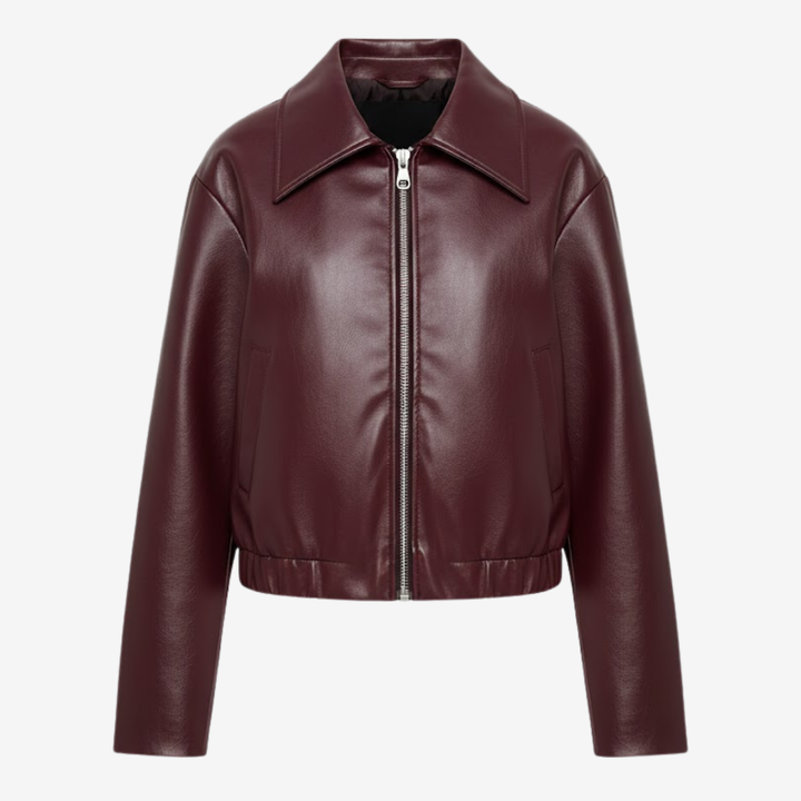 AURELLA | Women’s Retro PU Leather Jacket – Casual Outerwear