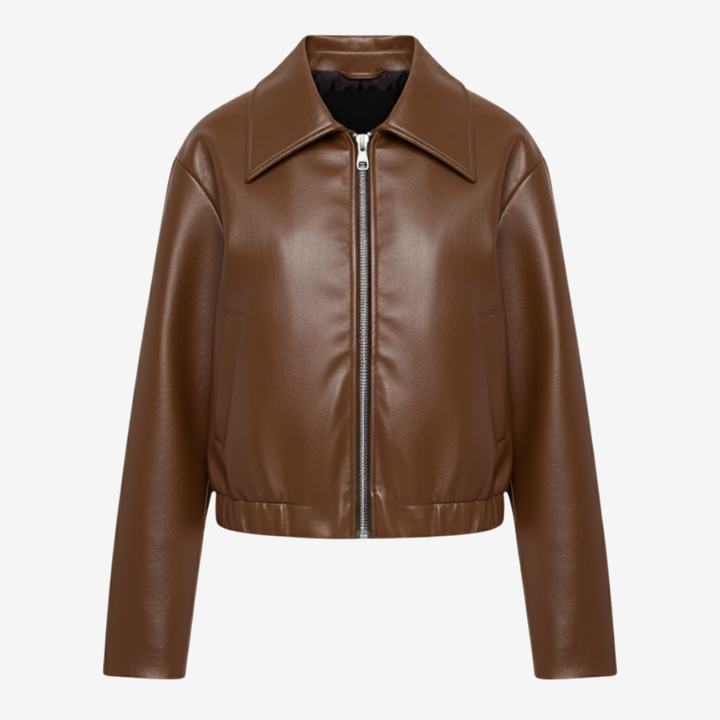 AURELLA | Women’s Retro PU Leather Jacket – Casual Outerwear